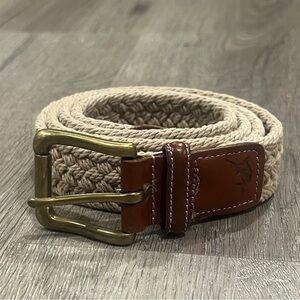 Kahala Torino Size 38 Stretch Knit Woven Made in Italy Khaki Belt